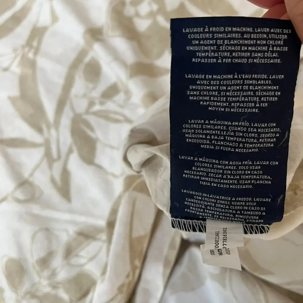 Ralph Lauren Cecily Palmetto King Size Duvet Cover Tan Botanical Cotton